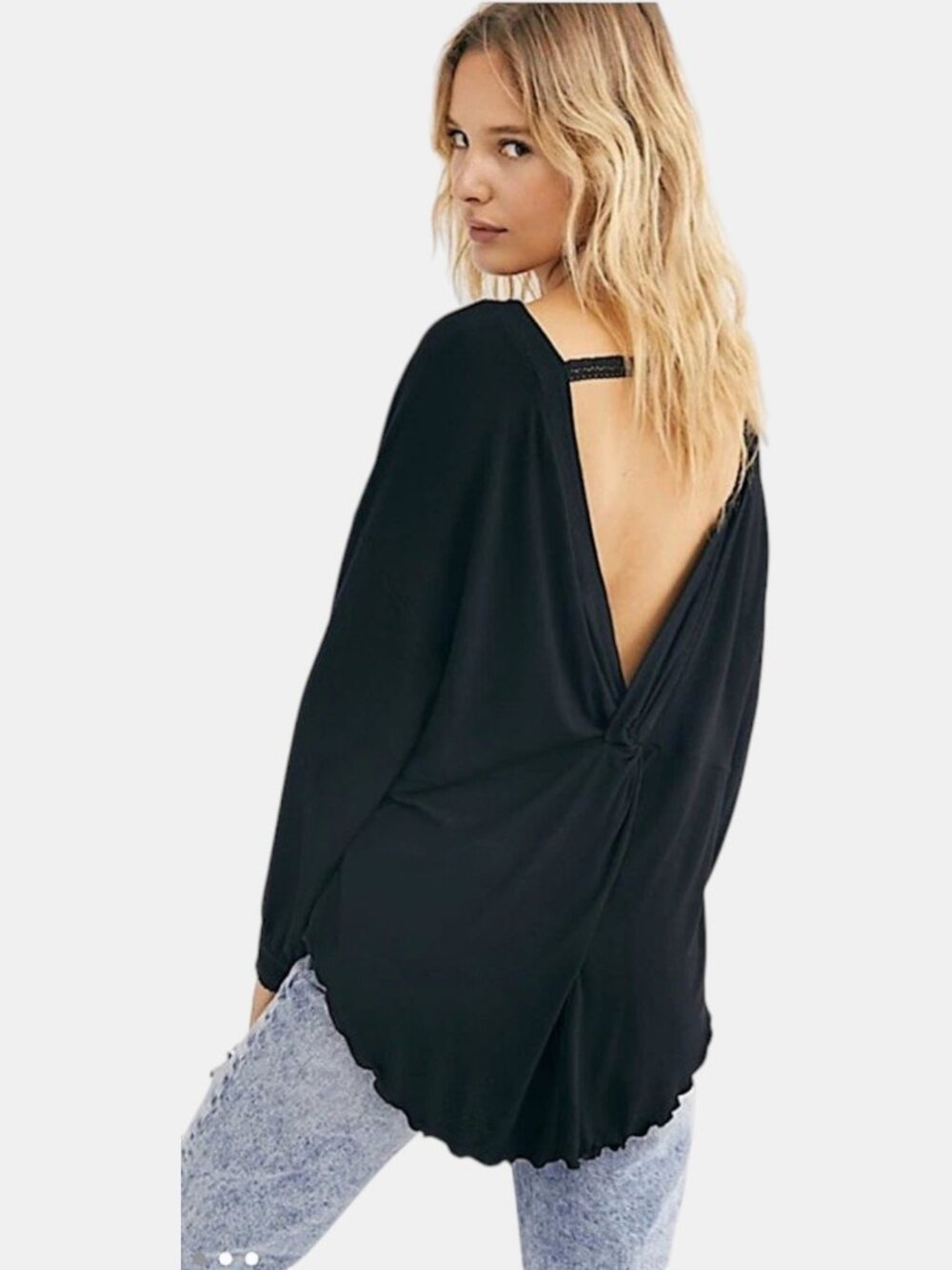 FREE PEOPLE SHIMMY SHAKE BLACK TOP  SIZE M